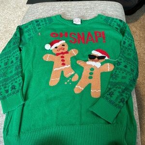 Oh Snap Gingerbread Ugly Christmas Sweater Size L